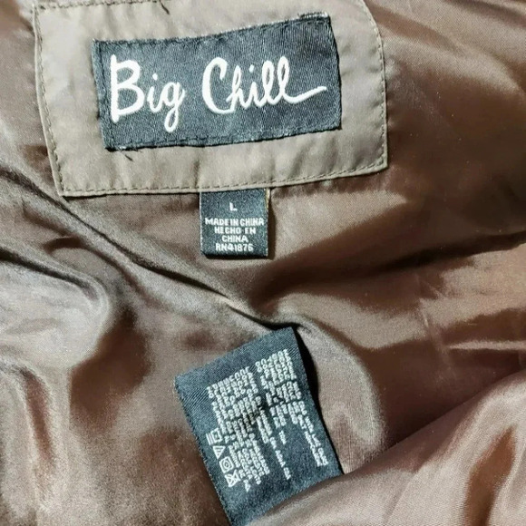 Big chill L Brown faux fur lined puffer vest - Picture 6 of 6